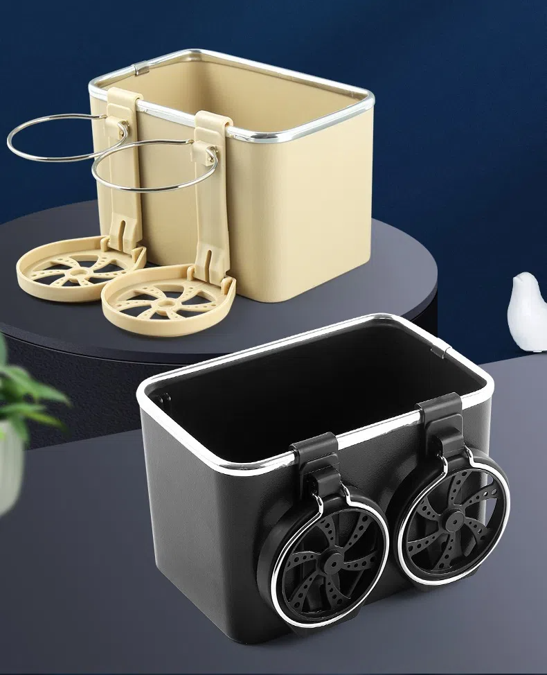 🚗 Car Armrest Storage Box with Dual Cup Holders 🥤🧻 | Multifunctional Console Side Organizer with Tissue Holder
