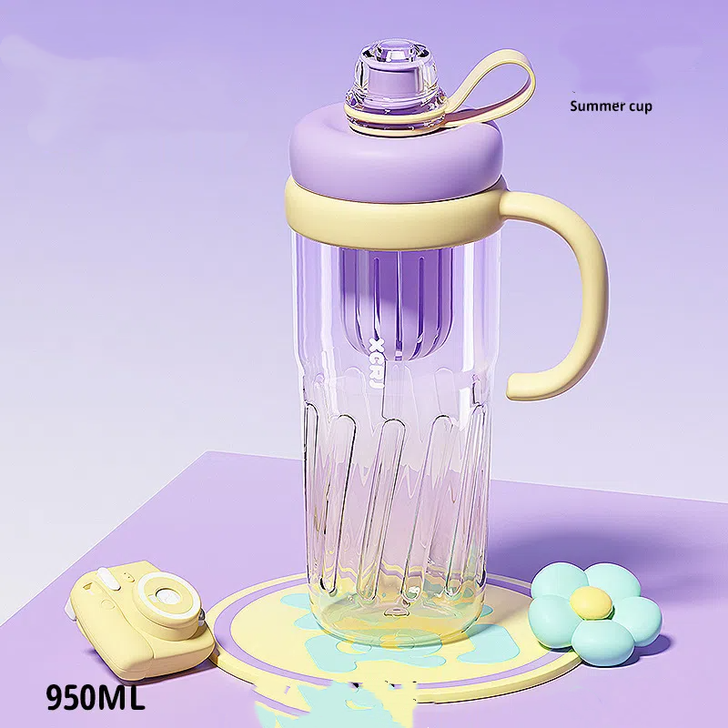 🥤 New Style Large Capacity Sports Straw Cup 💪🚴‍♂️ | Leak-Proof & Portable Hydration Bottle 🌈