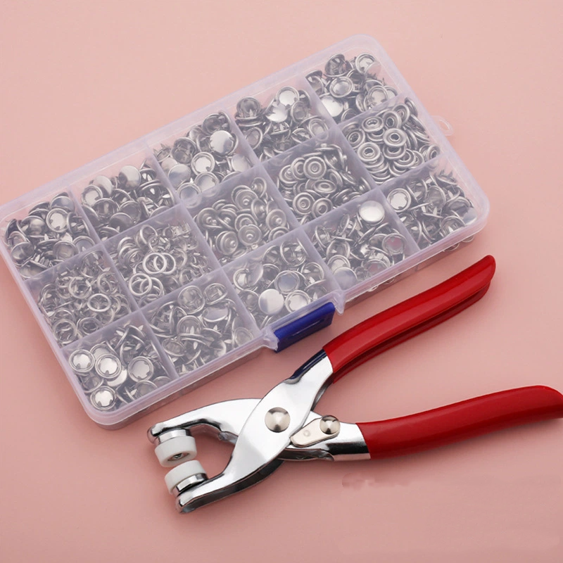 🧰 Metal Snap Button Tool Kit 🪡 | DIY Rivet Fastener Set for Clothes, Bags, Leather & Crafts 👜👖