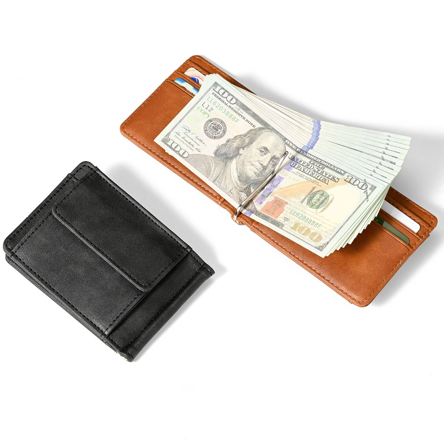 🧔💼 Men's Slim Leather Wallet with Belt Clip | Ultra-Thin Cash & Card Holder 👌💳