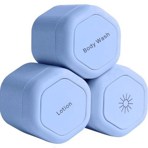 🌍✈️ Your Perfect Travel Companion |【3 Pieces Set】Magnetic Travel Container 🧴🚫