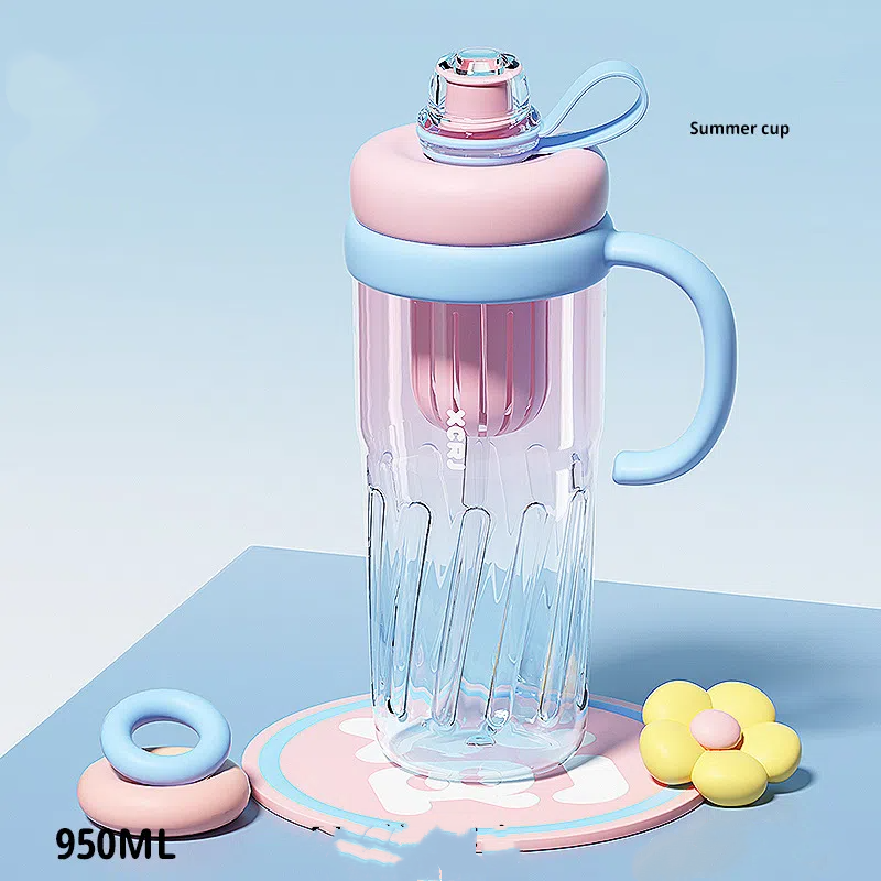 🥤 New Style Large Capacity Sports Straw Cup 💪🚴‍♂️ | Leak-Proof & Portable Hydration Bottle 🌈
