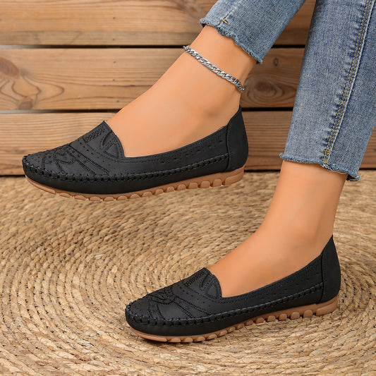 Retro-style women's flat loafers shoes