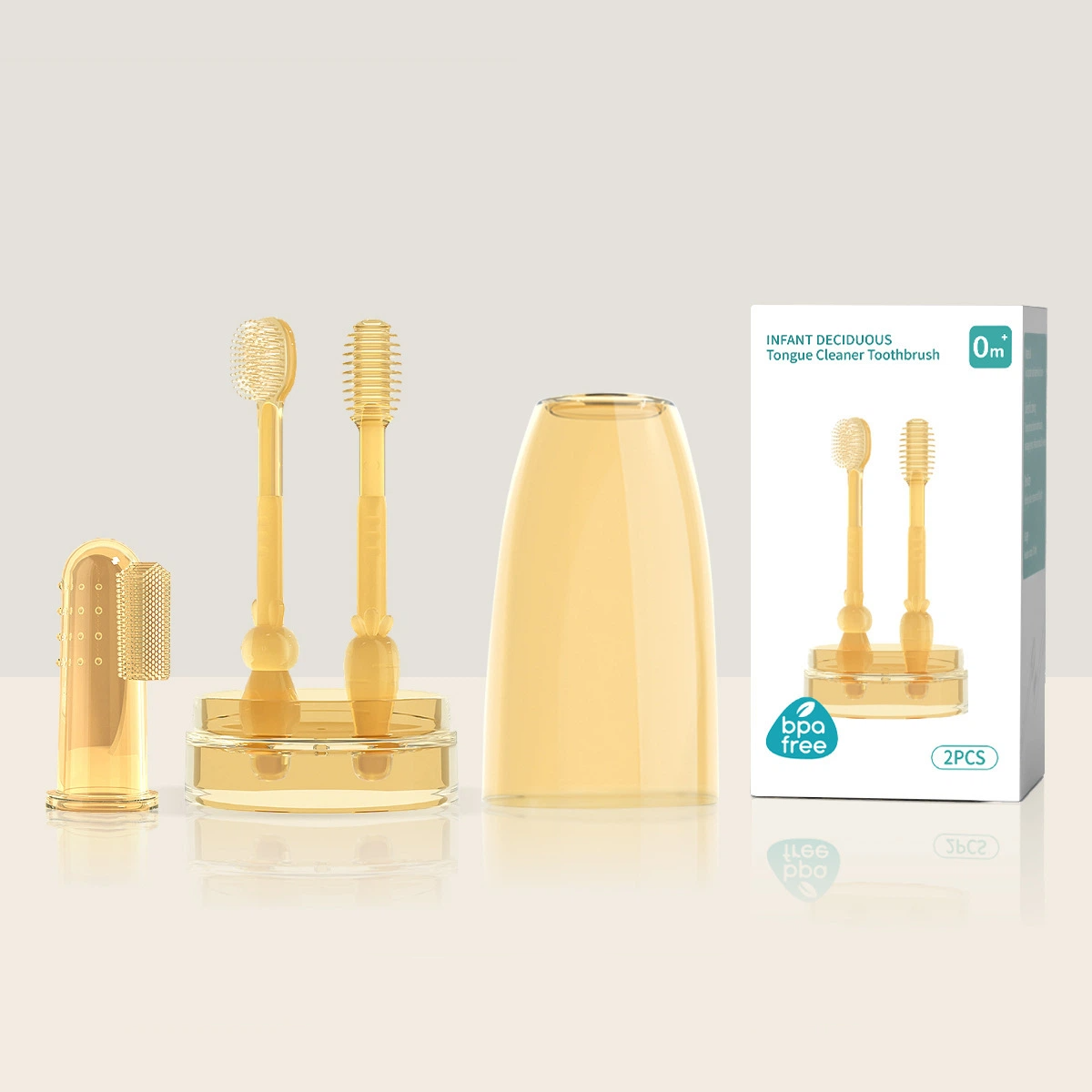 🦷 Baby Toothbrush Set 👶 | Silicone Tongue Cleaner & Oral Care Kit for Toddlers (0–18 Months) | Toothbrush + Tongue Brush