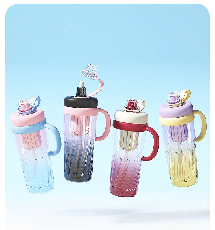 🥤 New Style Large Capacity Sports Straw Cup 💪🚴‍♂️ | Leak-Proof & Portable Hydration Bottle 🌈