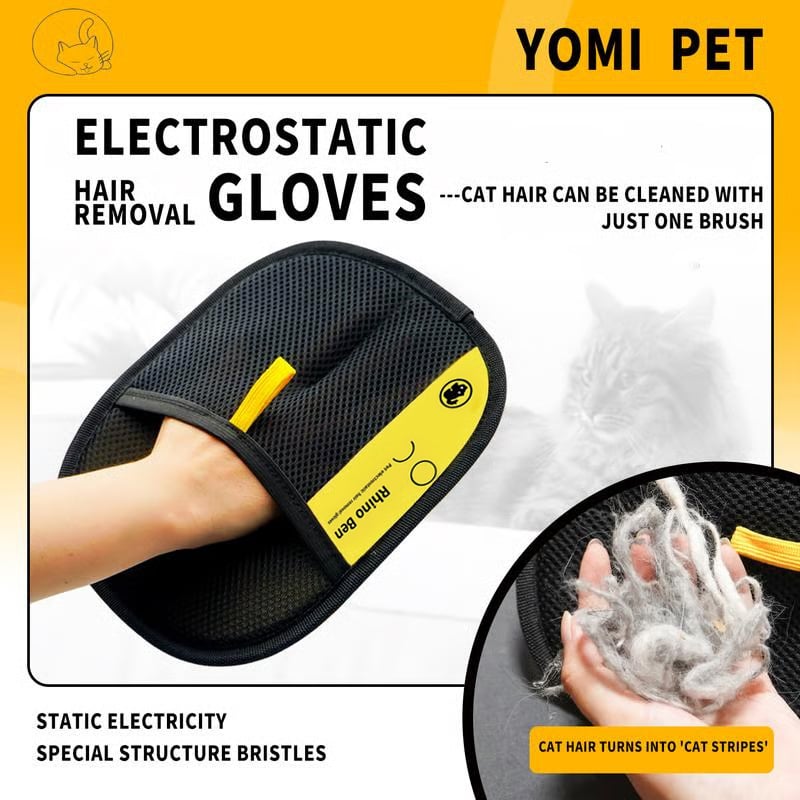 ✨🧤 Easy to use, no mess | Pet hair remover Electrostatic gloves💥