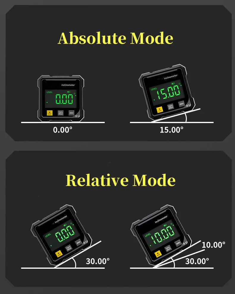 📏🔴 Get perfect alignment every time | 4-Side Magnetic Digital Angle Gauge with Laser