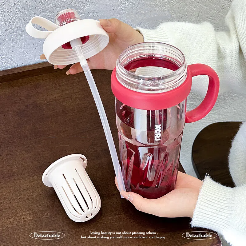 🥤 New Style Large Capacity Sports Straw Cup 💪🚴‍♂️ | Leak-Proof & Portable Hydration Bottle 🌈