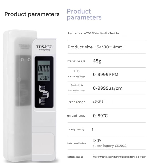 💥2025 All-New 3 in 1 Tds Meter Digital Water Tester