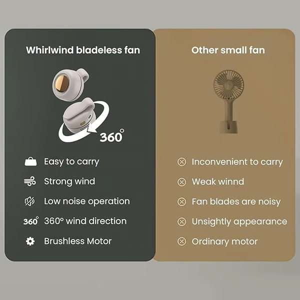 ❄️ Stay Cool Anywhere | Portable Silent Mini Bladeless Electric Fan💖