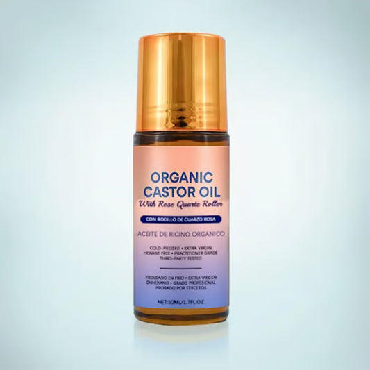🏆#1 Best Seller ⏰Organic Golden Castor Oil Roll-On with Rose Quartz
