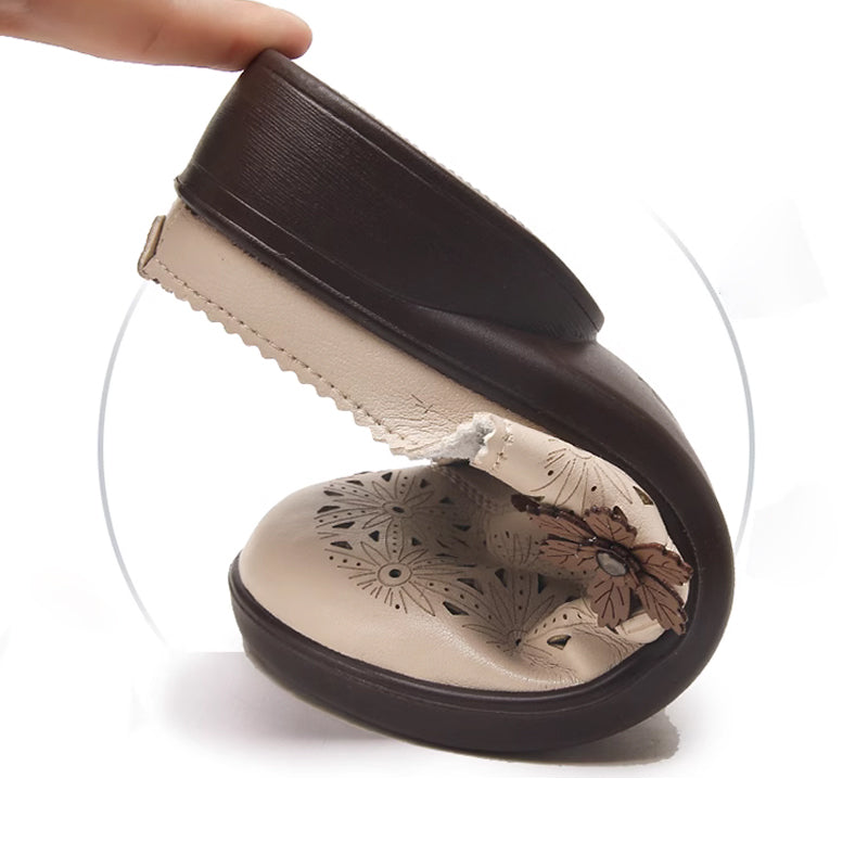 ✨Floral Design Elegant PU Leather Slide Sandals ☁️💛