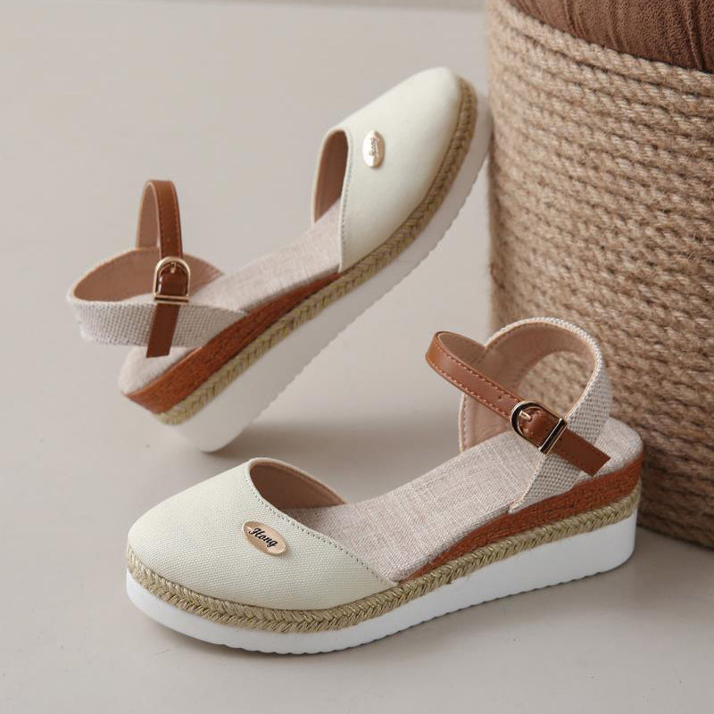 💫Closed-Toe Platform Wedge Buckle Sandals😍