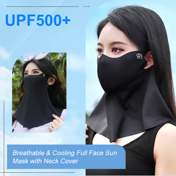 Breathable & Cooling Full Face Sun Mask with Neck Cover