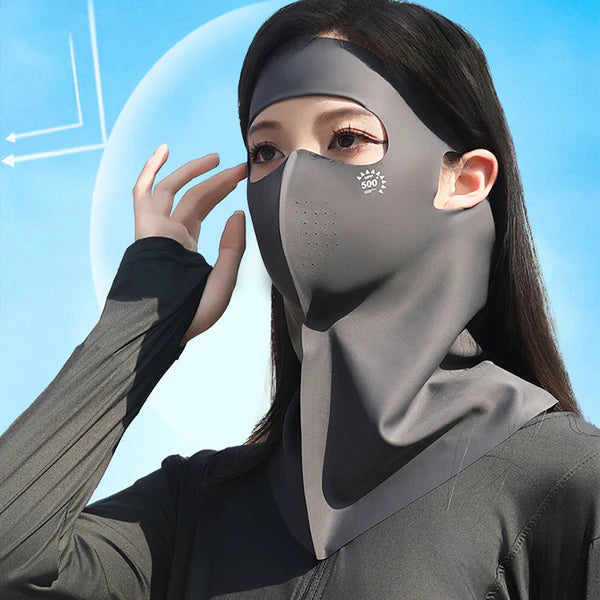 Breathable & Cooling Full Face Sun Mask with Neck Cover