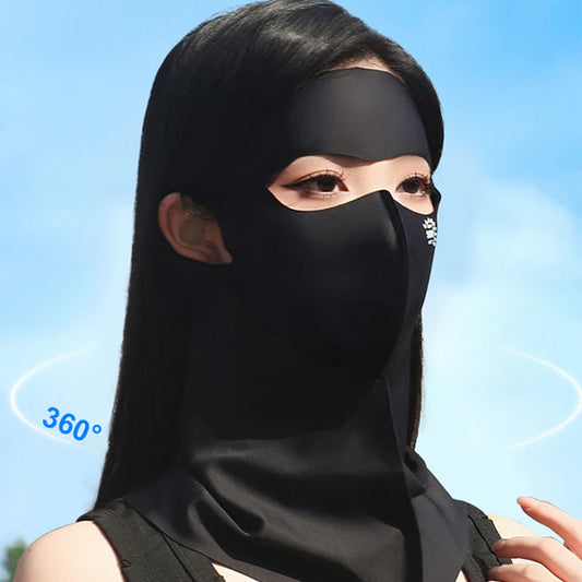 Breathable & Cooling Full Face Sun Mask with Neck Cover