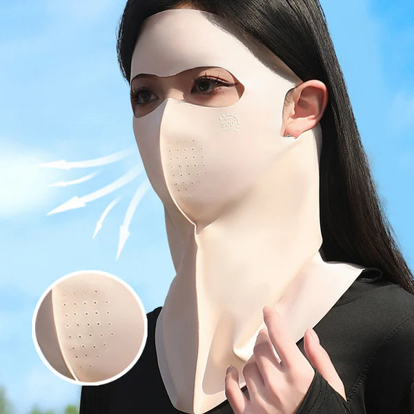 Breathable & Cooling Full Face Sun Mask with Neck Cover